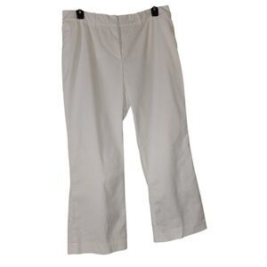 Liz Claiborne White Cotton Blend Cropped Pants Career Casual Size 18
